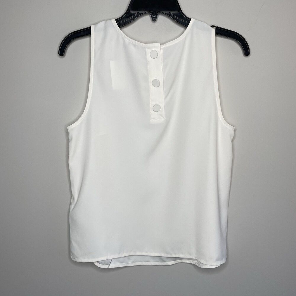 J.CREW Top Women XS Sleeveless Button-Back Shell NEW Ivory BY429 - Picture 6 of 11